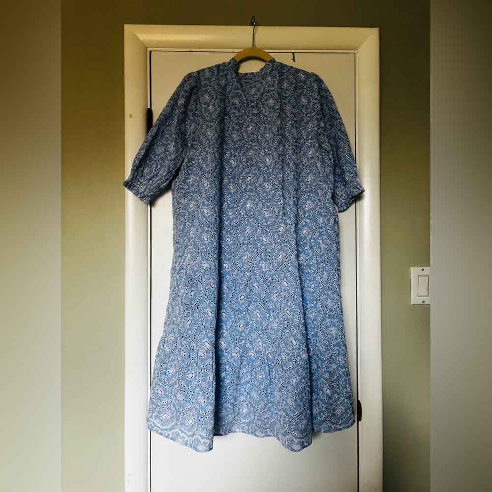 ME+EM Pale Blue Eyelet Tiered Mini Dress - Picture 8 of 9